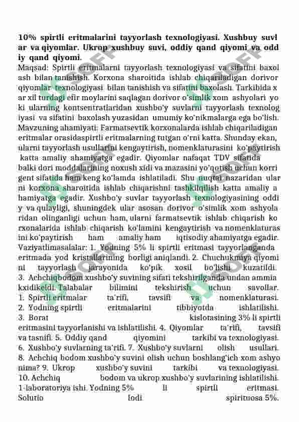 Ukrop xushboy  suvini tayorlash texnalogiyasi 2
