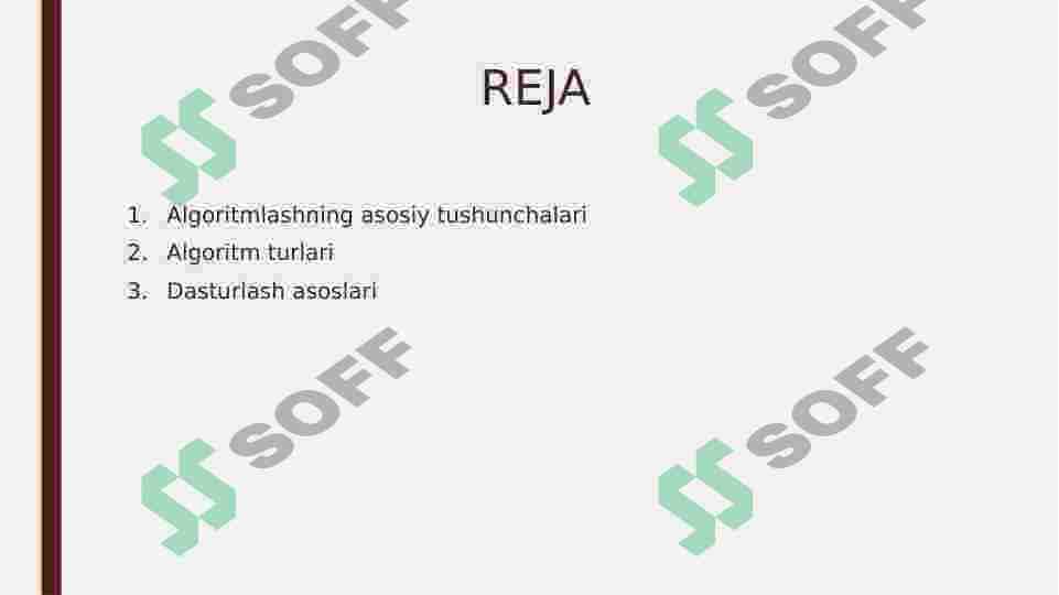 Algoritmlash va dasturlash asoslari. 2