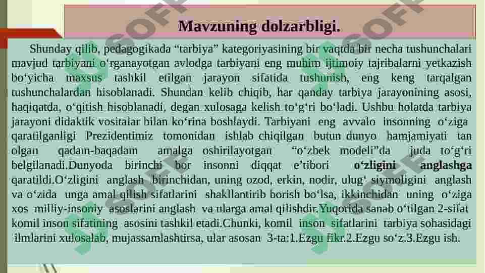 O‘Z-O‘ZINI TARBIYALASH 2