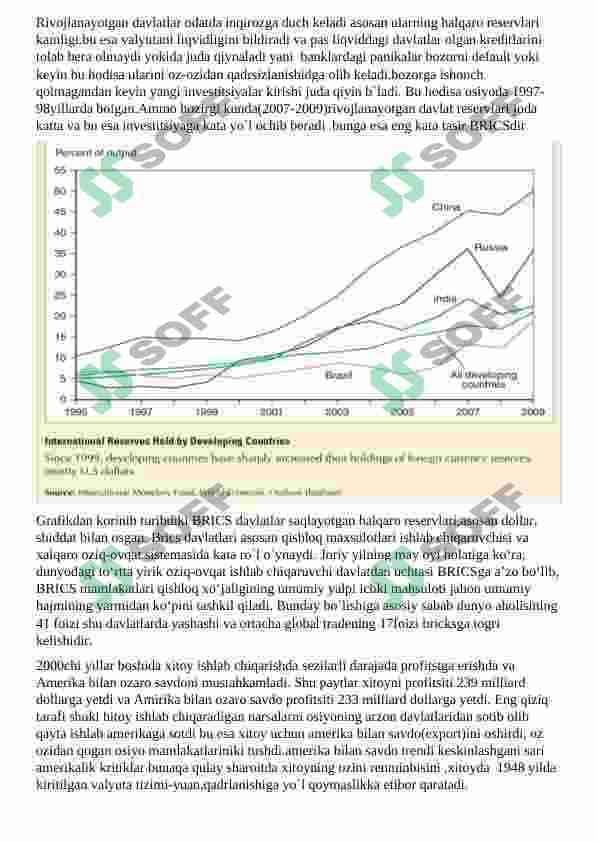 Rivojlanayotgan Mamlakatlar: iqtisodiy o’sish, inqiroz va islohatlar 2