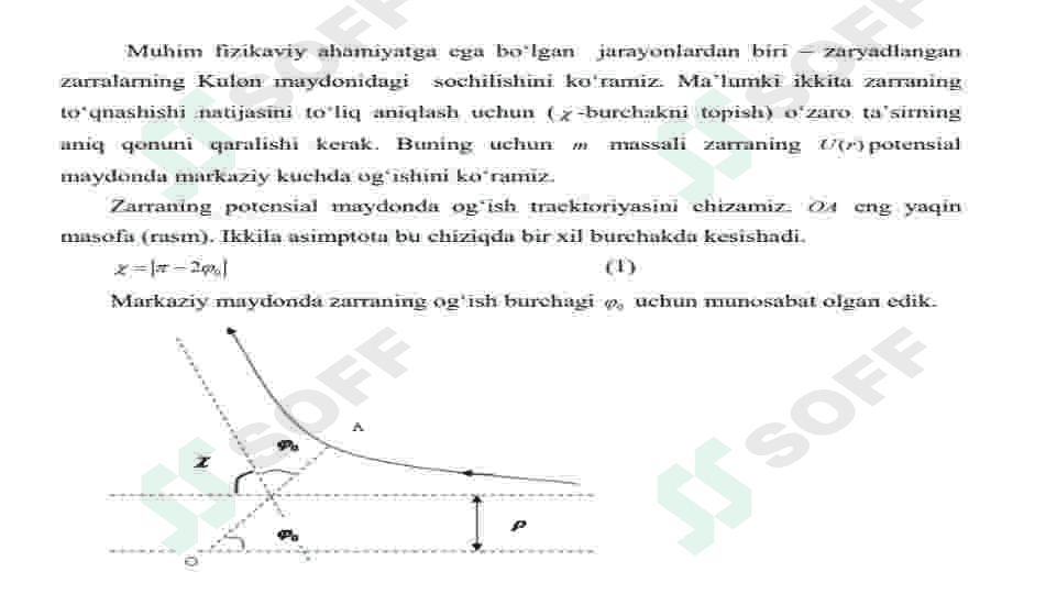 Kichik burchaklarga sochilish. 2
