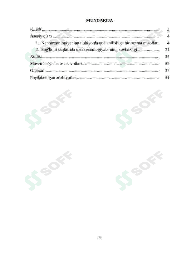 Bugungi kun tibbiyotning turli sohalarida nanotexnologiyalaridan foydalanishning asosiy sabablari hamda uning natijalari 2