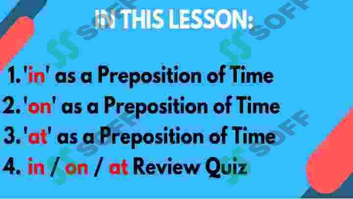Prepositions of time : in on at 2