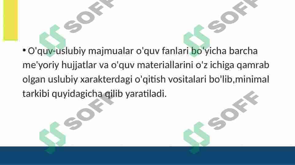 Oʻquv uslubiy majmualarni tayyorlash.oʻquv rejalari bilan ishlash 2