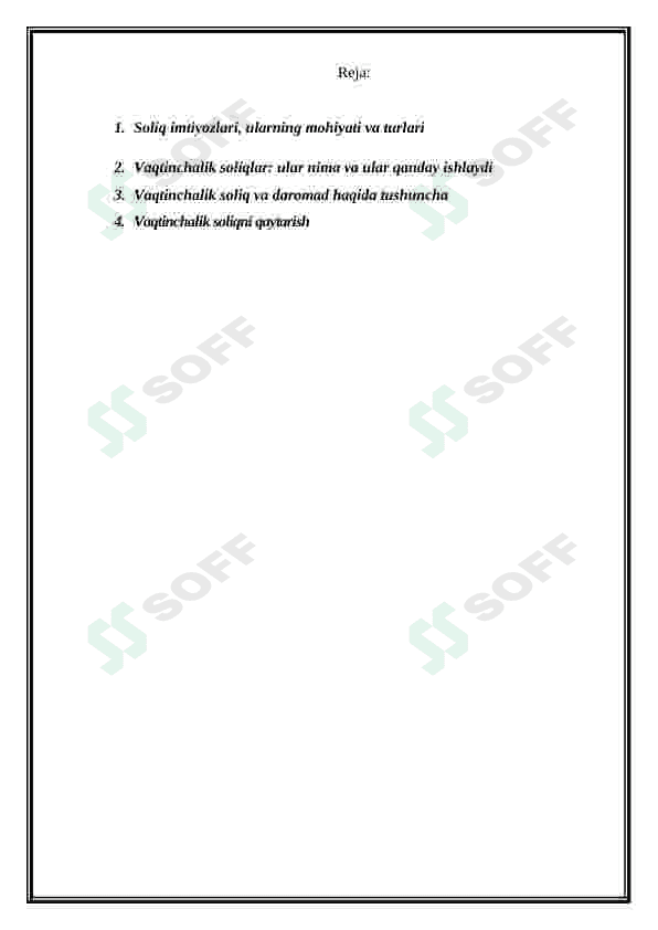 Vaqtinchalik soliq imtiyozlarini qo‘llanilishi 2