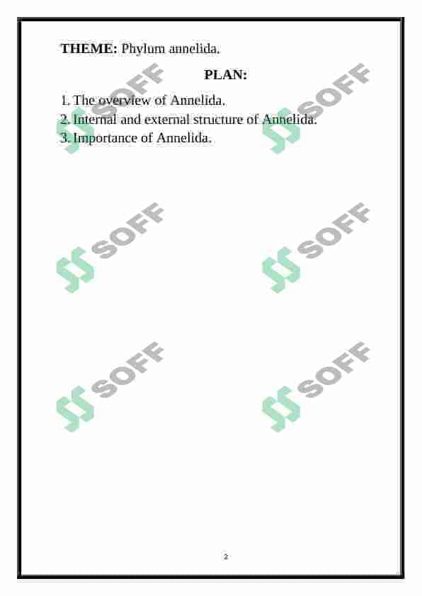 Phylum annelida - Filum annelida 2
