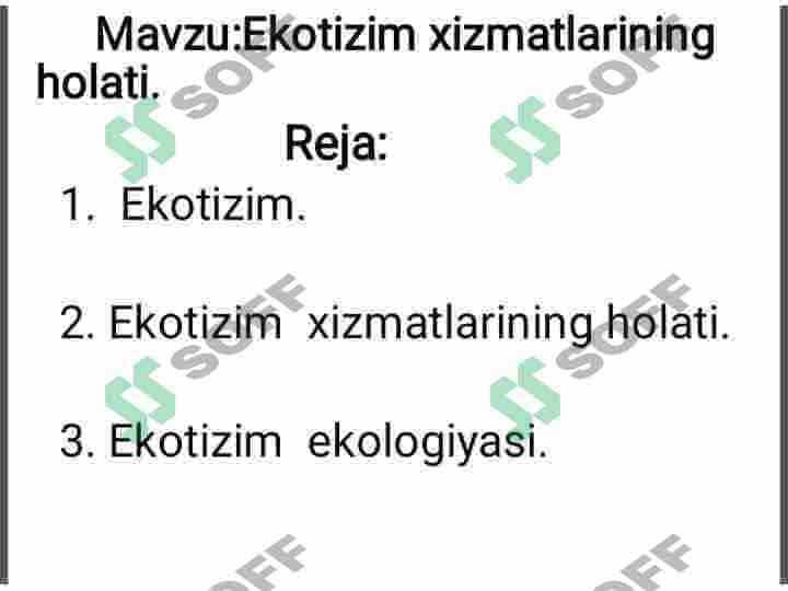 Ekotizim xizmatlarining holati 2