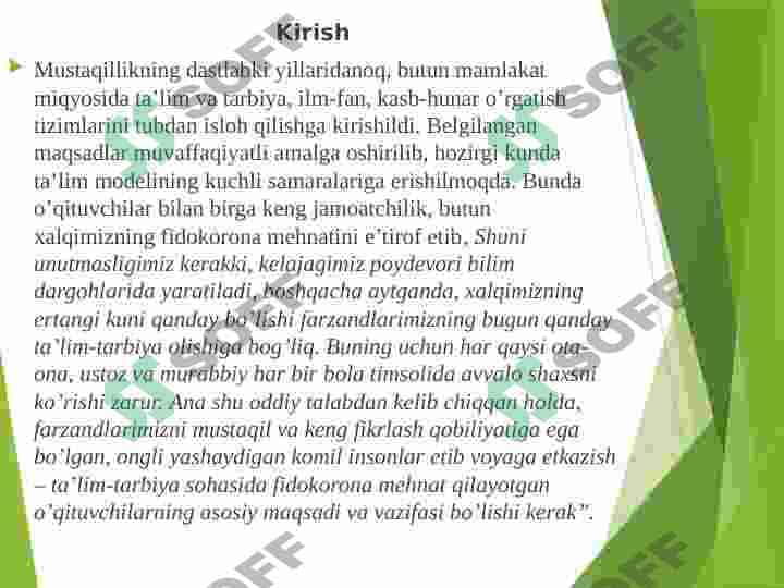 O'qituvchining ta'lim jarayonidagi faoliyati va darsga tayyorgarligi 2
