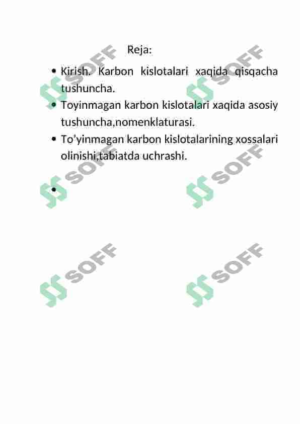 To'yinmagan karbon kislotalar . Xossalari, olinishi, tabiatda uchrashi 2