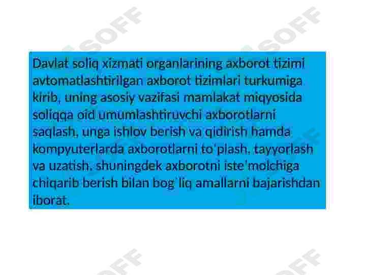 Soliq tizimida avtomatlashtirilgan texnologiyalar 2