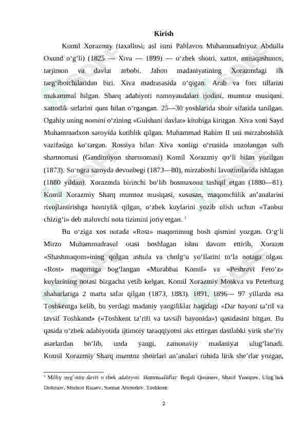 Komil Xorazmiy lirikasi 2