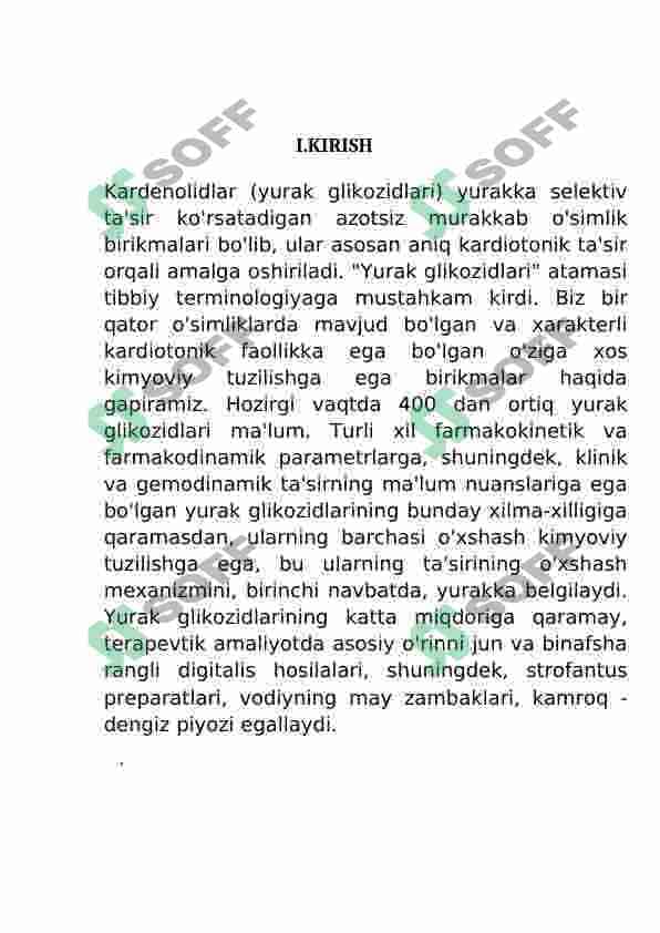 Yurak glikozid saqlovchi  mahsulotlarni tayyorlash, quritish va saqlash 2