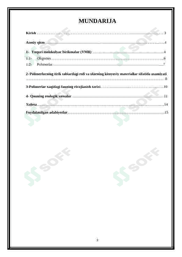 Yuqori molekular birikmalar eritmalarining xossalari va qonning reologik xossalar 2
