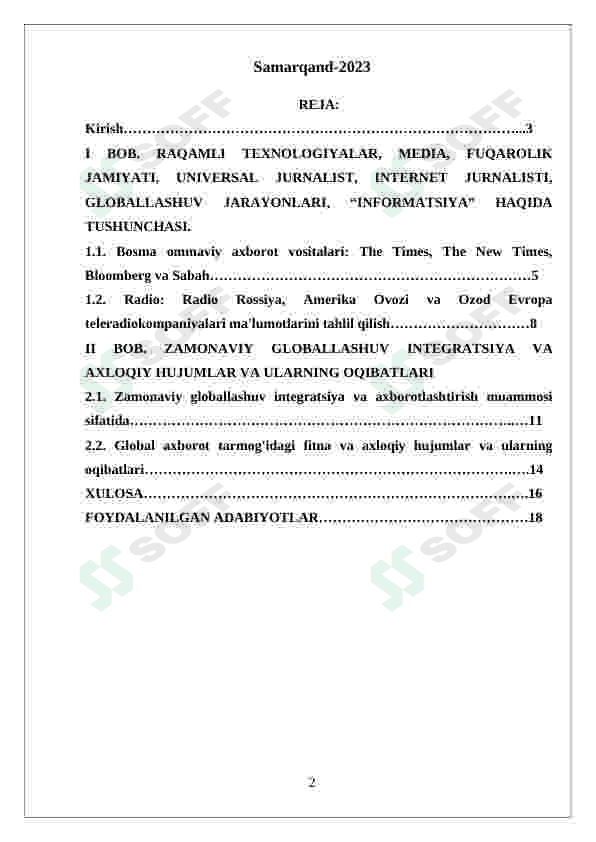 Xorijiy ommaviy axborot vositalarining  media makonidagi o‘rni 2