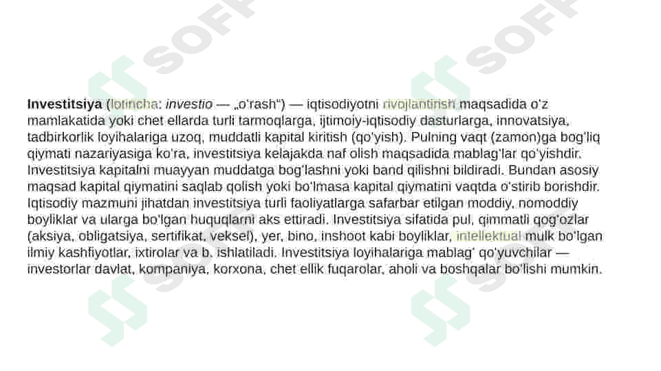 Investitsiya siyosati va milliy iqtisodiyotni modernizatsiyalash 2