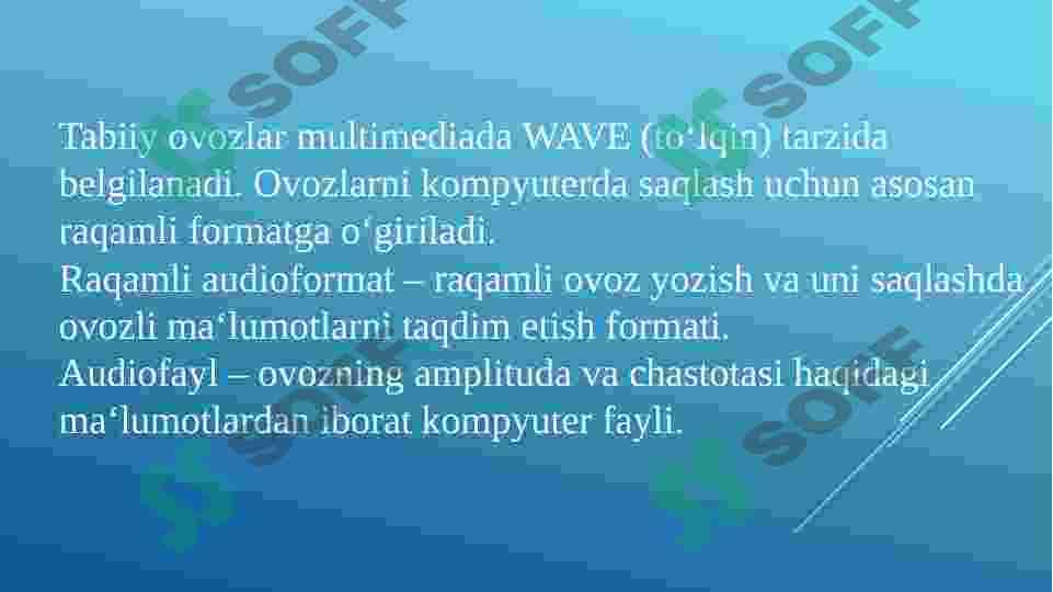 Kompyuterdagi tovushlar xilma-xilligi 2