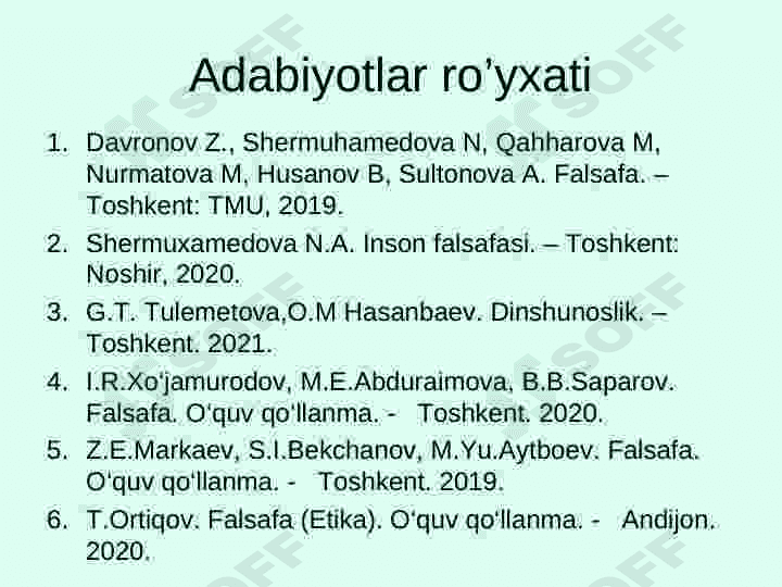 Falsafa fanining predmeti, mazmuni va jamiyatdagi roli 2