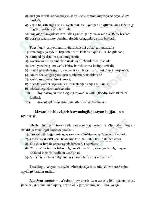 Mexanik ishlov berish texnologik jarayonlarini loyihalash asoslari 2