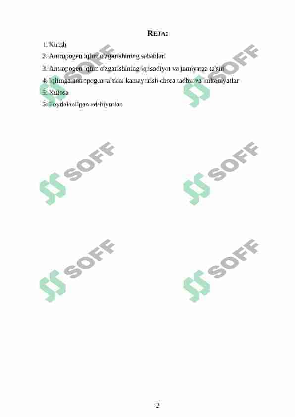 IQLIMNING ANTROPOGEN OMILLARI TA'SIRIDA O'ZGARISHIGA CHORA TADBIRLAR KO'RISH 2