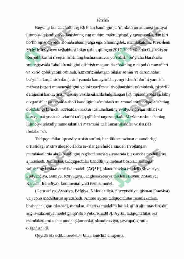 Oʻzbekistonda bandlik siyosati va uni amalga oshirish xususiyatlari 2
