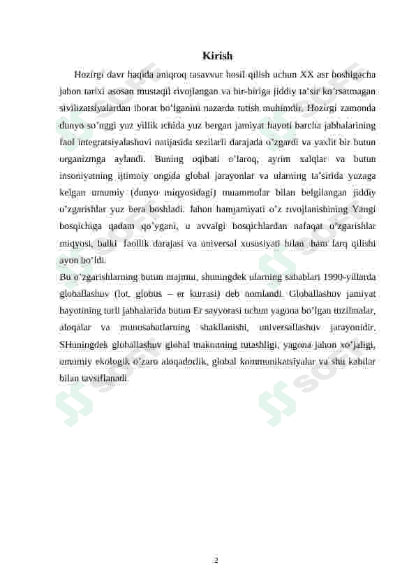 Globallashuvning falsafiy muommolari 2