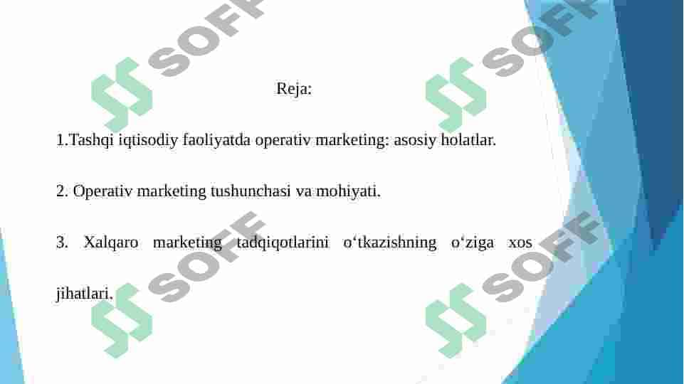 Tashqi iqtisodiy faoliyat operativ marketingning oʻrni 2