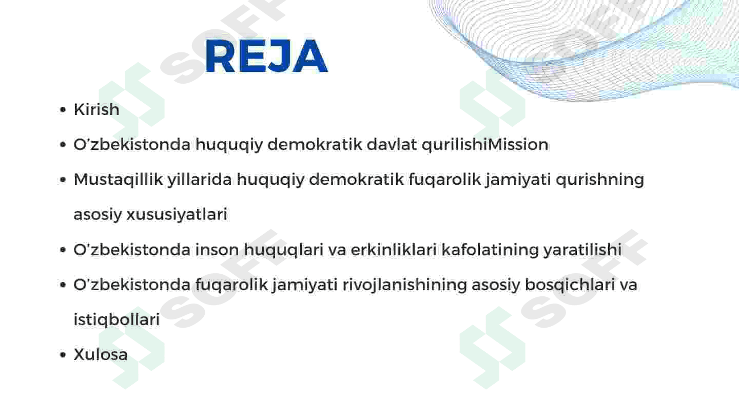O'zbekistonda demokratik, fuqarolik jamiyati asoslarining shakllanishi, amalga oshirilgan siyosiy inshootlar 2