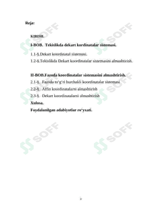 To‘g‘ri chiziqda, tekkislikda va fazoda koordinatalar sistemasi 2