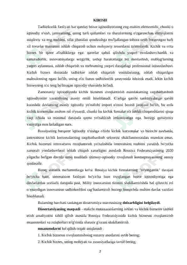 KICHIK VA O’RTA  BIZNESNI RIVOJLANTIRISHNING JAHON TAJRIBASI 2