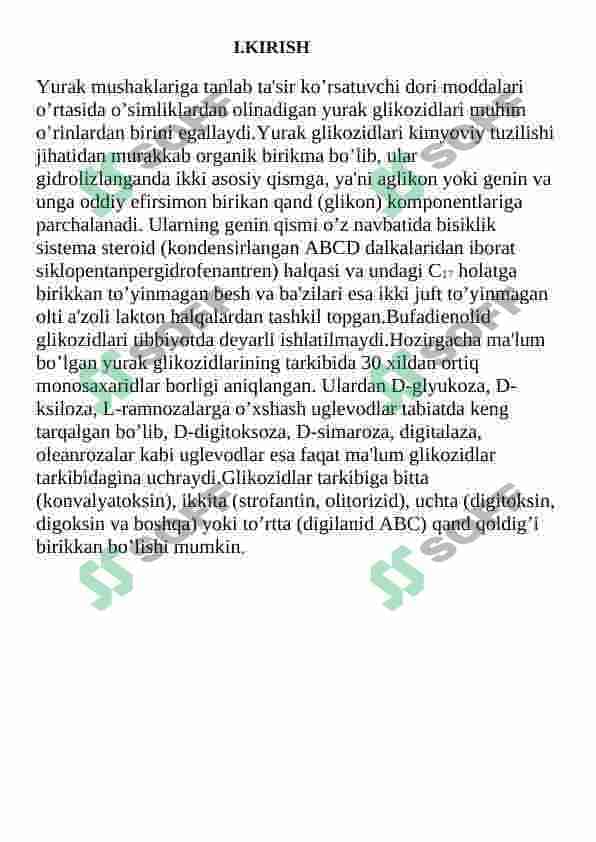 Fotometrik usulda yurak glikozodlarini sifat va miqdorini aniqlash 2