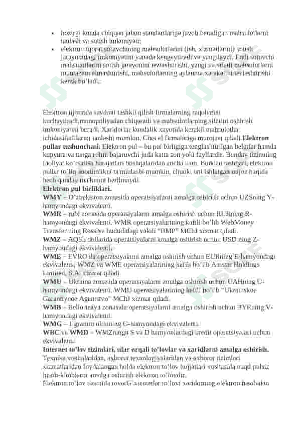 Elektron tijorat va elektron savdo xususiy belgilari 2