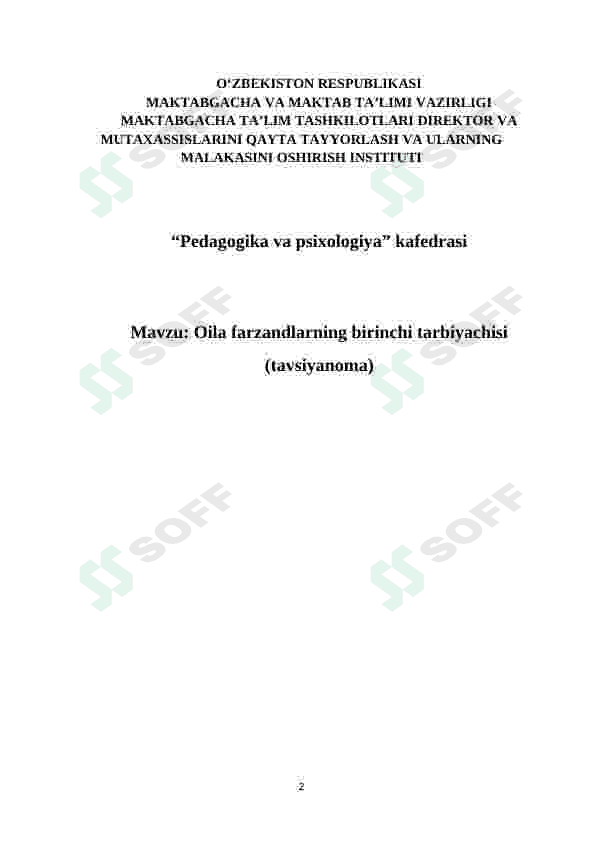 Oila farzandlarning birinchi tarbiyachisi 2