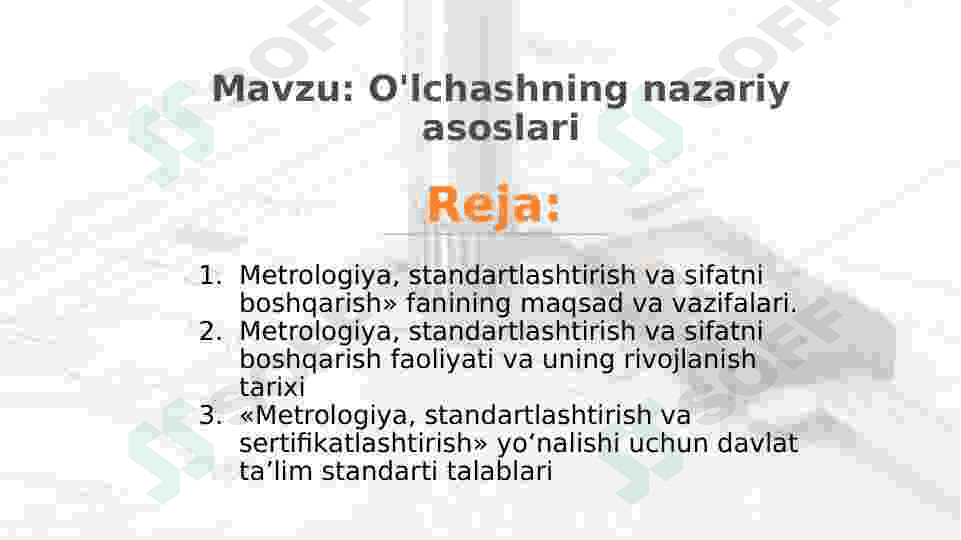 O'lchashning nazariy asoslari 2