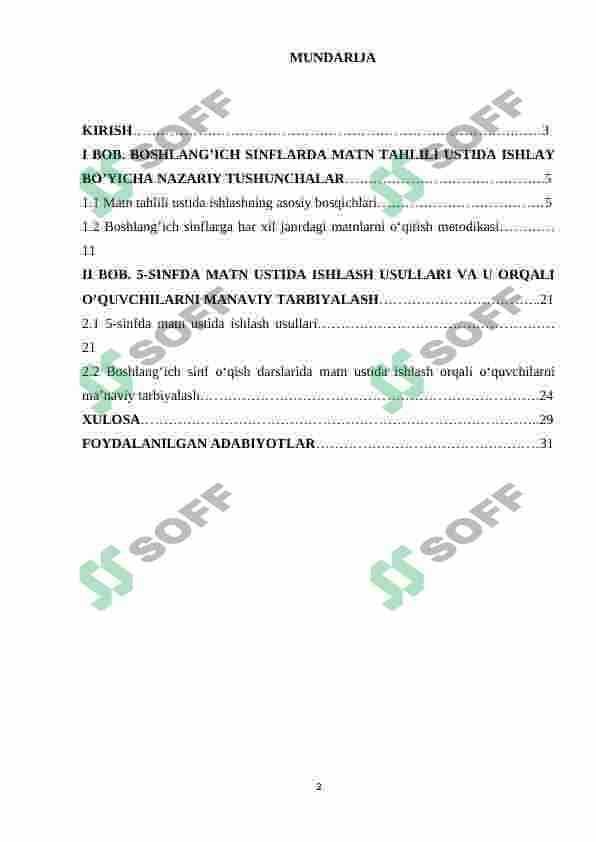 O'zbek tili metodikasi. 5 sinfda matn ustida ishlash usullari 2