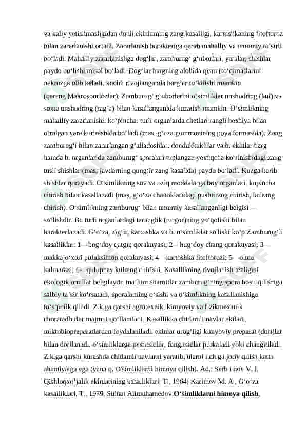 Qishloq xo'jaligiga zarar keltiradigan shilimshiqlar va zamburug'larning tarqalishi va ularni oldini olish chora tadbirlar. 2