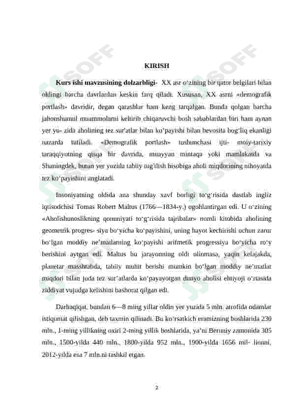 JAHON IQTISODIYOTIDA OZIQ OVQAT VA DEMOGRAFIK MUOMMOLAR,ULARNI BARTARAF ETISH BO'YICHA TIZIMLI CHORA-TADBIRLAR 2
