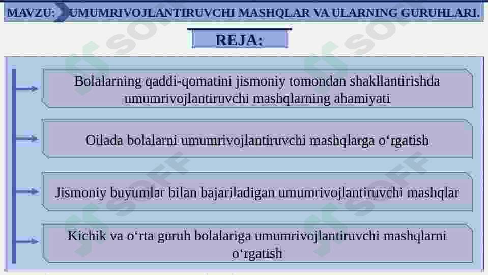Umumrivojlantiruvchi mashqlar va ularning guruhlari 2