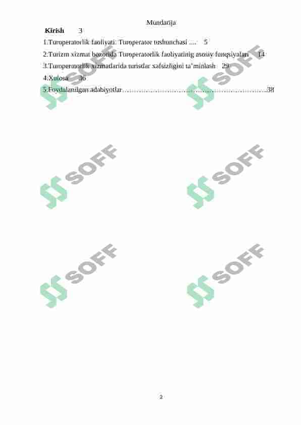 Turoperatorlik faoliyati haqida tushuncha 2