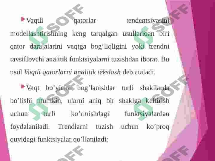 Vaqt seriyalarini taxlil qilish asosida modellashtirish va prognozlash 2