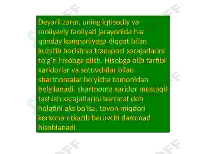 Transport tayyorlov xarajatlari 2