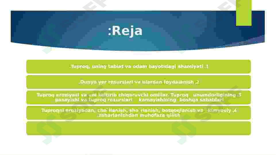 Tuproq resurlari va ularning ifloslanishi 2