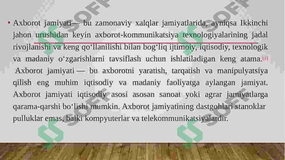 Axborot jamiyatini yuzaga kelishida fan va texnika yutuqlarining tasiri. 2
