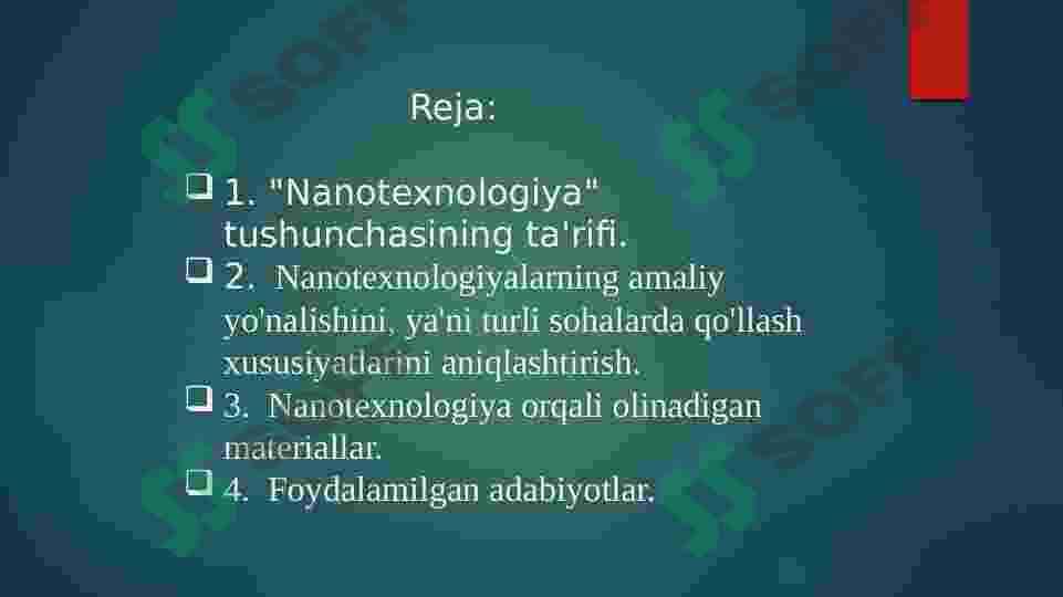 Nanotexnologiya bilan olinadigan materiallar. 2