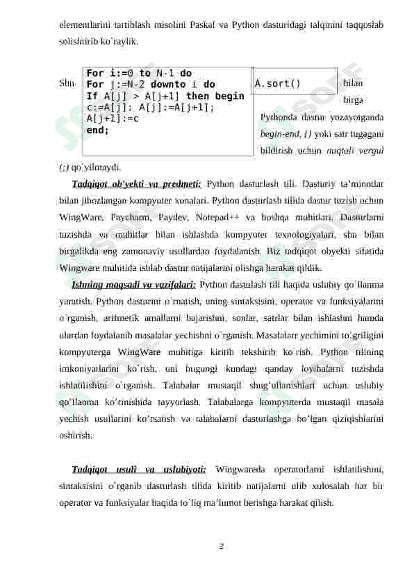PYTHON dasturlash tili qolanmasi 2