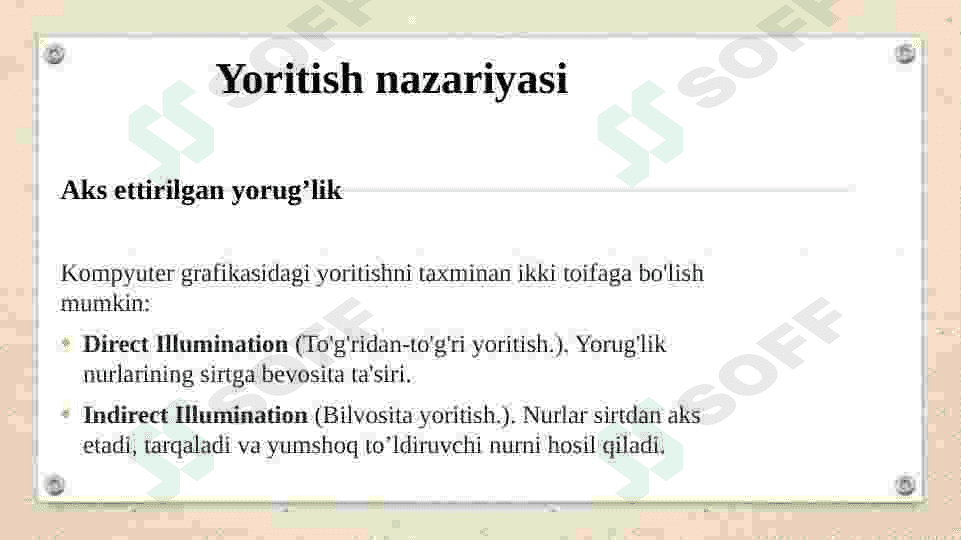 . Ob’yektlarni tanlash uchun nurlar trassirovkasi 2