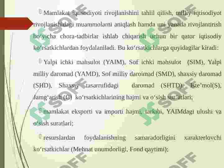 Asosiy makroiqtisodiyot ko'rsatgichlar va ularni hisoblash 2