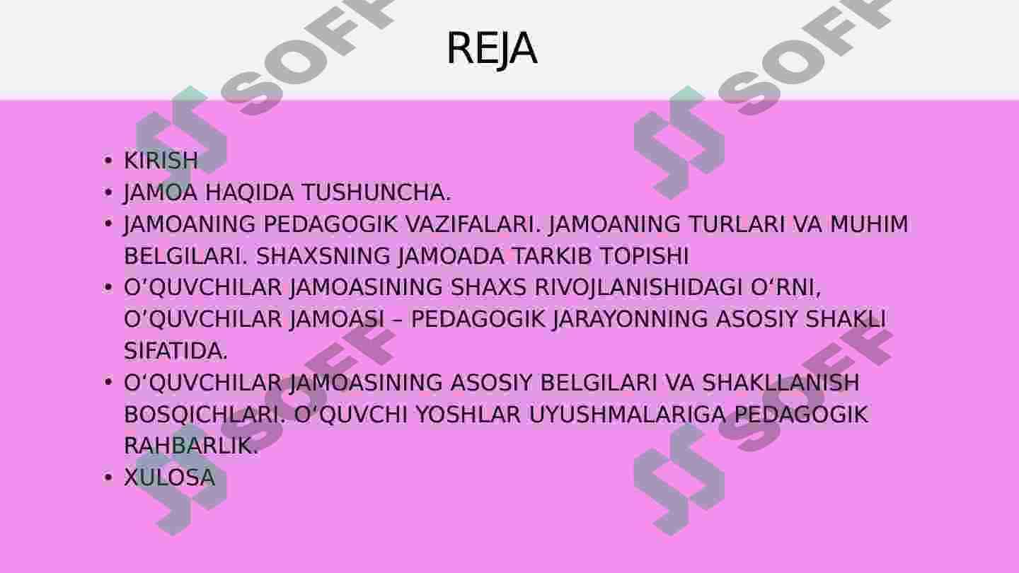 O'QUVCHILAR JAMOASI-YAGONA PEDAGOGIK JARAYONNING ASOSIY SHAKLI 2