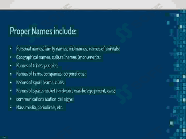 Proper names in Translation 2