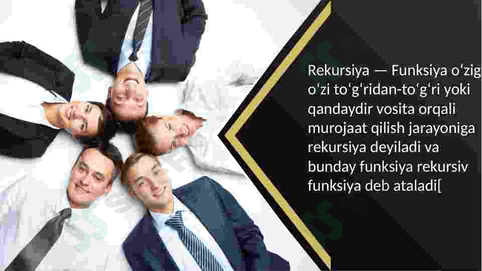 Rekursiv algoritmlar, ularning tahlili. Rekursiyaga doir misollar 2
