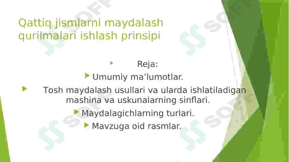 Qattiq jismlarni maydalash qurilmalari ishlash prinsipi 2